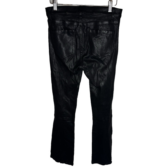 J Brand Lambskin Real Leather Pants Womens 28 Black Flare Bootcut Buttery Club - Picture 6 of 13